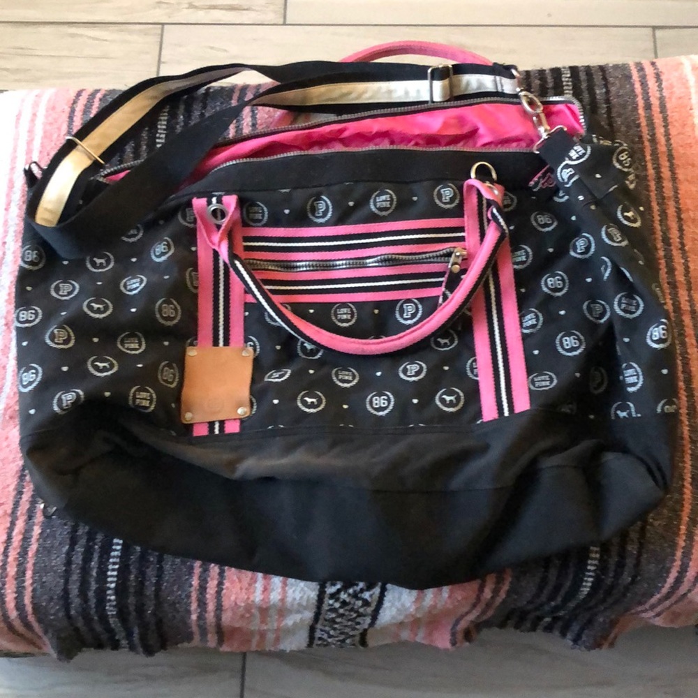 Pink Victoria Secret duffel bag
